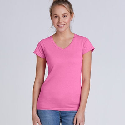 Softstyle Women&#39;s V-Neck Short Sleeve T-Shirt Thumbnail